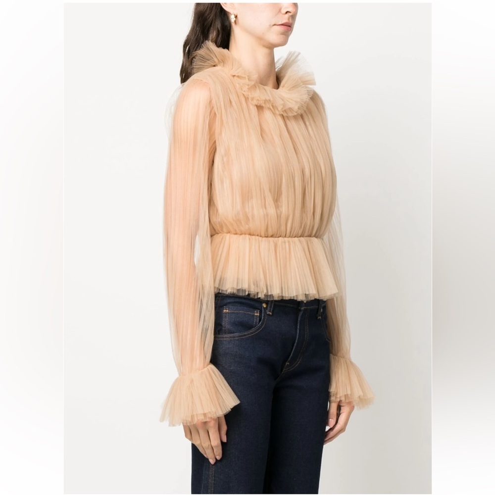 Khaite long sleeve tulle top